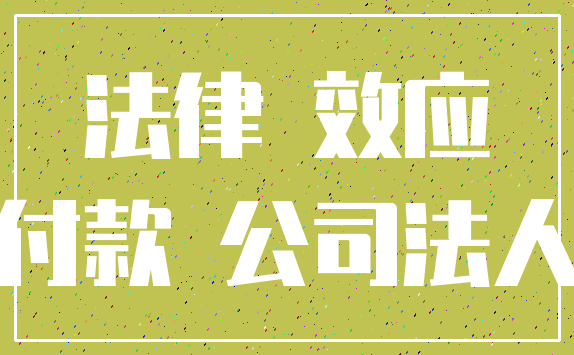 法律 效应_付款 公司法人