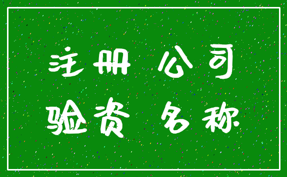 注册 公司_验资 名称