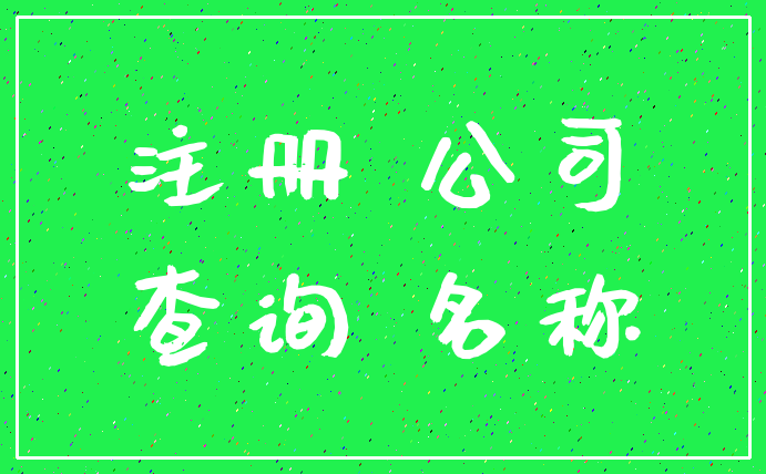 注册 公司_查询 名称