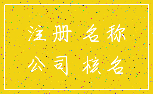 注册 名称_公司 核名