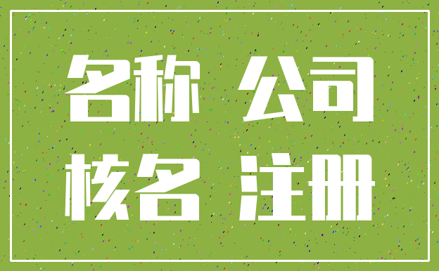 名称 公司_核名 注册