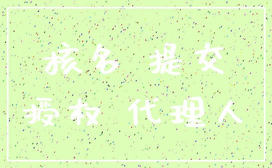 核名 提交_授权 代理人