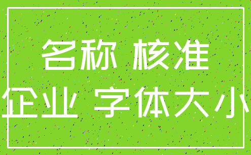 名称 核准_企业 字体大小