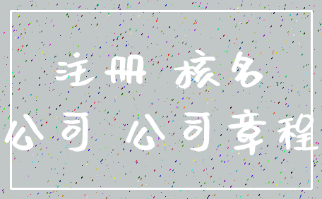 注册 核名_公司 公司章程