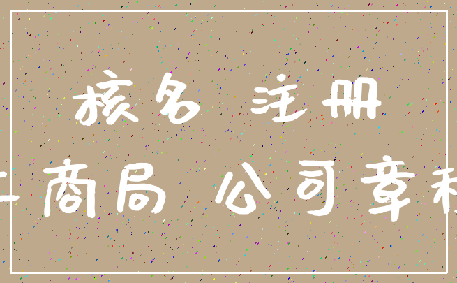 核名 注册_工商局 公司章程