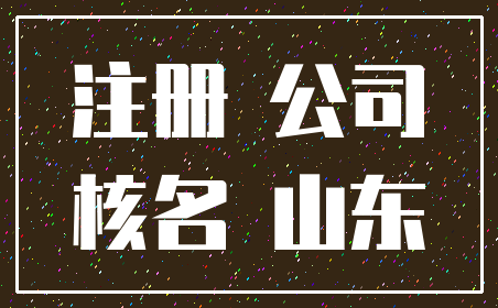 注册 公司_核名 山东