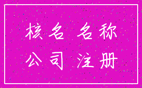 核名 名称_公司 注册