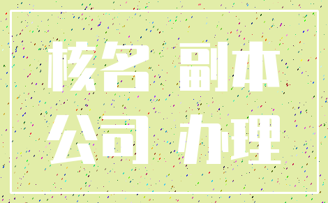 核名 副本_公司 办理