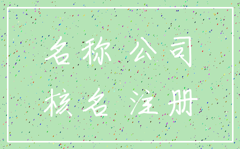 名称 公司_核名 注册