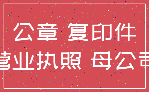 公章 复印件_营业执照 母公司
