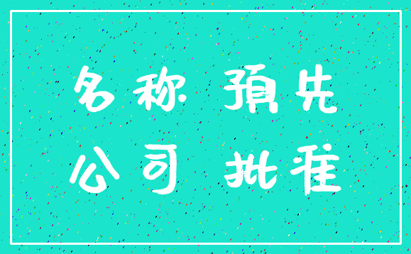 名称 预先_公司 批准