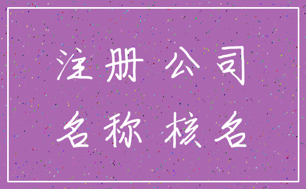 注册 公司_名称 核名