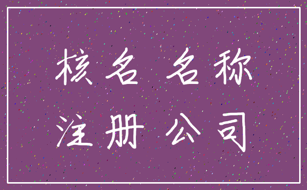 核名 名称_注册 公司