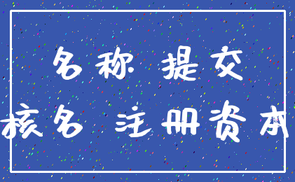 名称 提交_核名 注册资本
