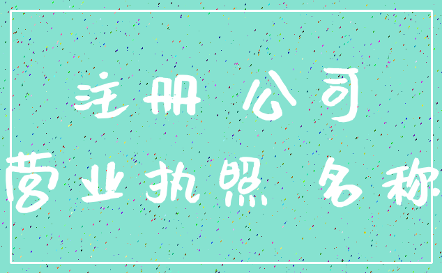注册 公司_营业执照 名称