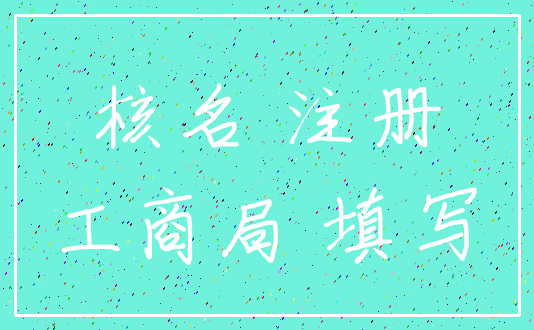 核名 注册_工商局 填写