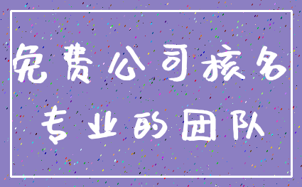 免费公司核名_专业的团队
