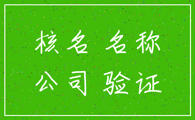 核名 名称_公司 验证