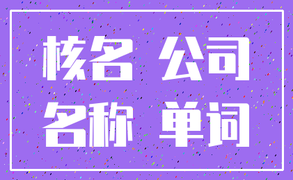核名 公司_名称 单词