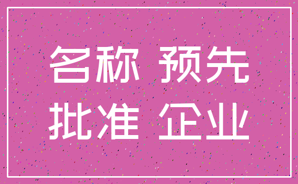 名称 预先_批准 企业