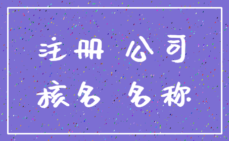 注册 公司_核名 名称