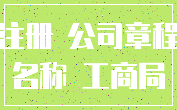 注册 公司章程_名称 工商局
