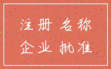 注册 名称_企业 批准