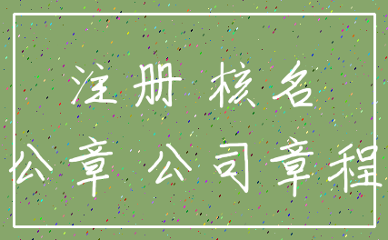 注册 核名_公章 公司章程