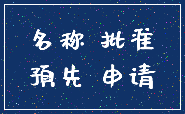 名称 批准_预先 申请