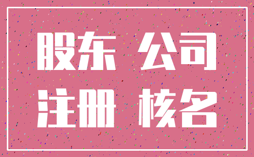 股东 公司_注册 核名