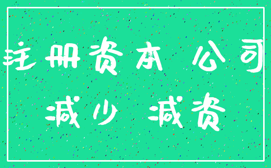 注册资本 公司_减少 减资