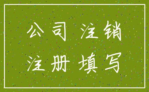 公司 注销_注册 填写