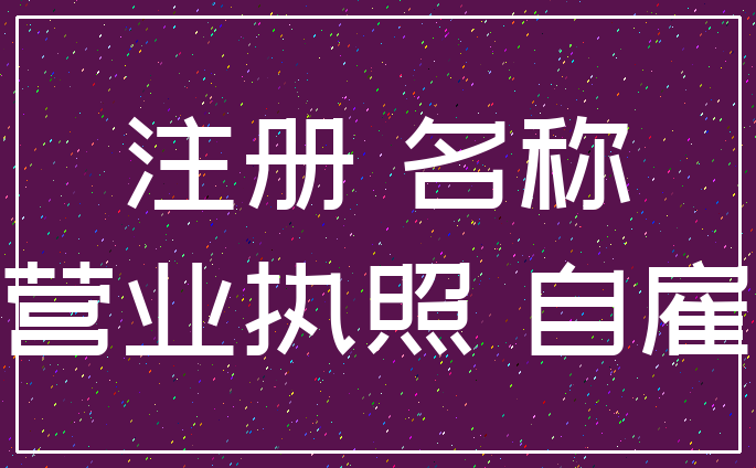 注册 名称_营业执照 自雇