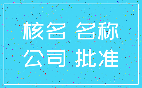 核名 名称_公司 批准