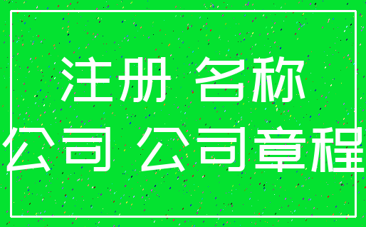 注册 名称_公司 公司章程
