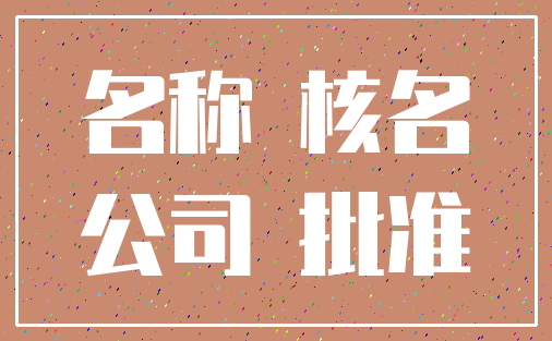 名称 核名_公司 批准