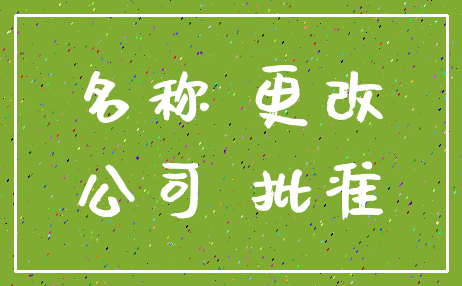 名称 更改_公司 批准