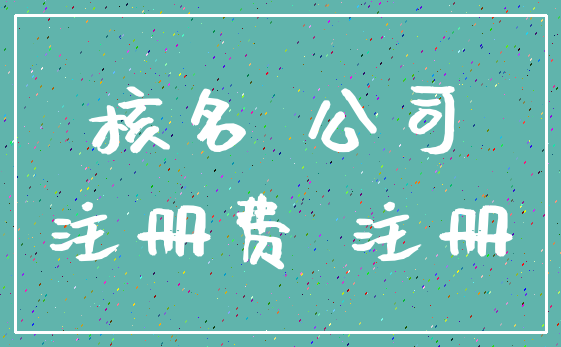 核名 公司_注册费 注册