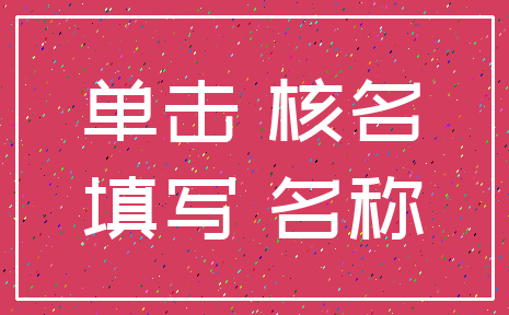 单击 核名_填写 名称