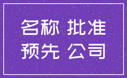 名称 批准_预先 公司