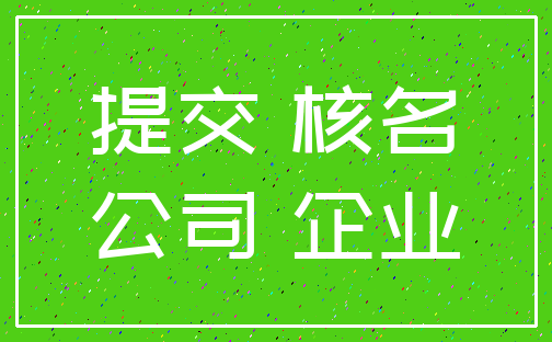 提交 核名_公司 企业