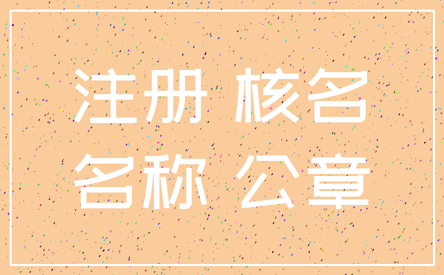 注册 核名_名称 公章