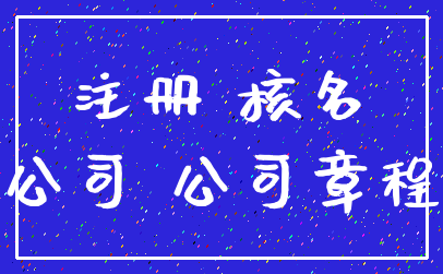 注册 核名_公司 公司章程