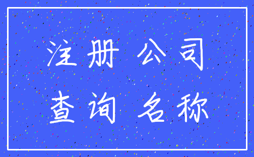 注册 公司_查询 名称