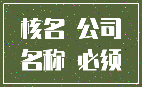 核名 公司_名称 必须