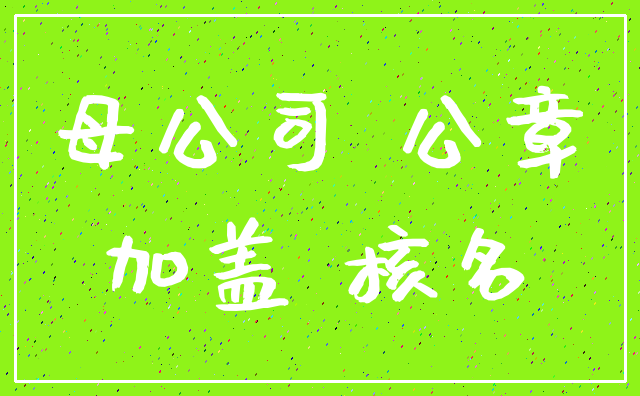 母公司 公章_加盖 核名