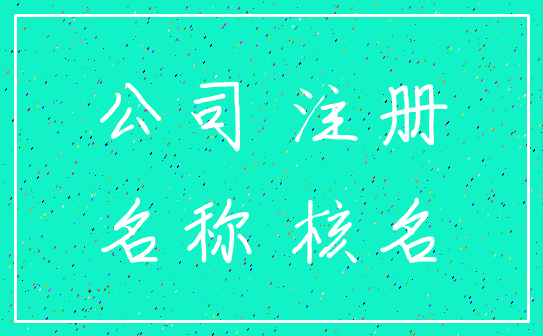 公司 注册_名称 核名