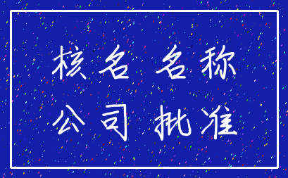 核名 名称_公司 批准