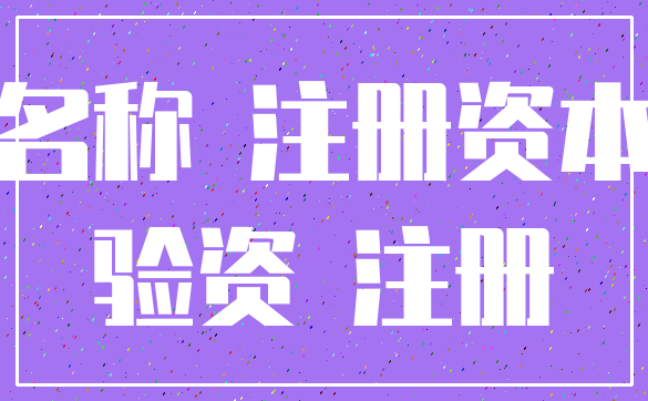 名称 注册资本_验资 注册