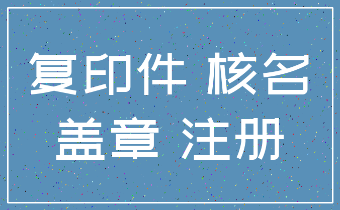 复印件 核名_盖章 注册